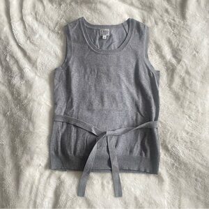 Cleo Petites Sweater Vest Waist Tie - Grey
